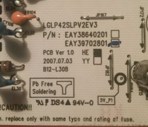 LG New ZENITH LG EAY39792801 Netzteilplatine